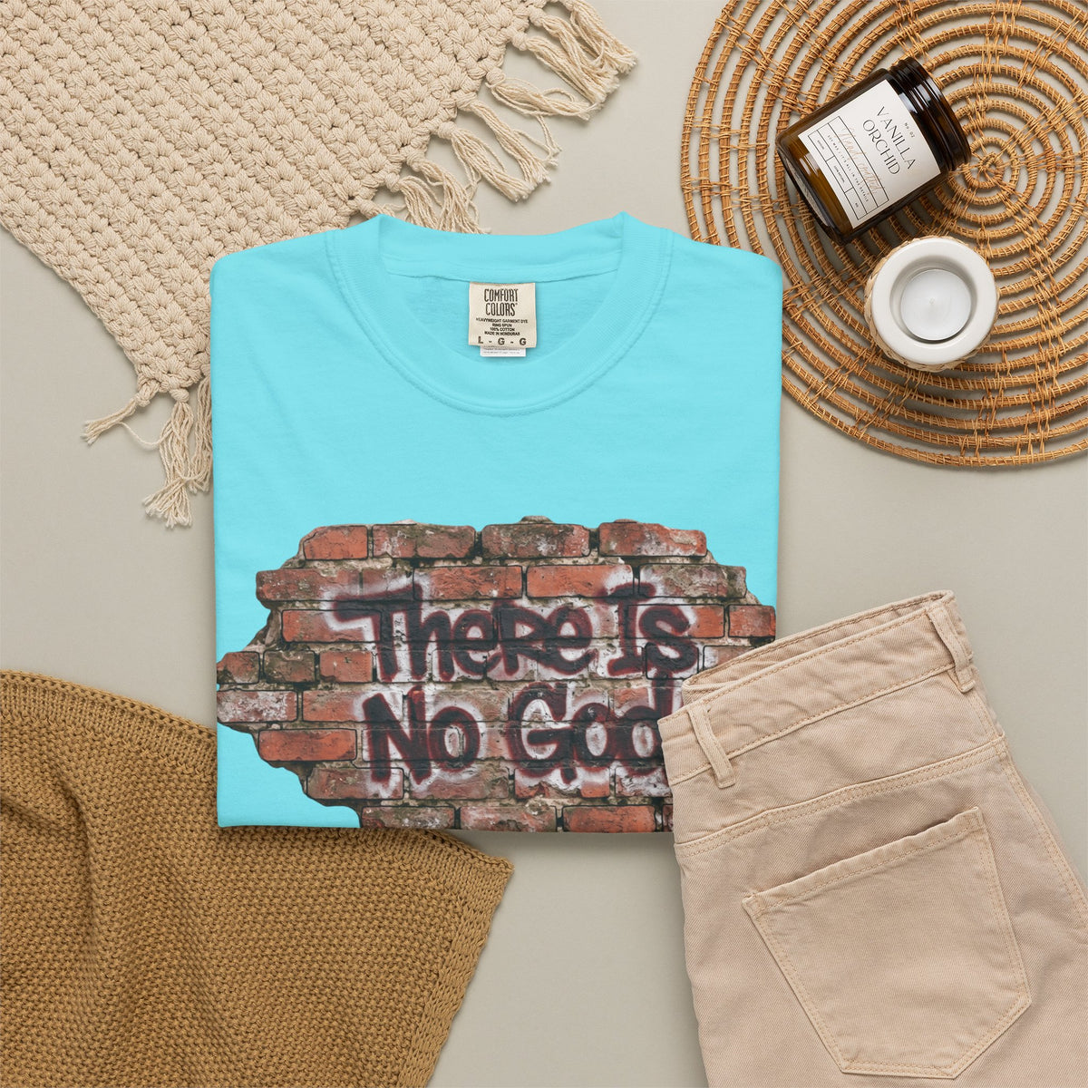 "There is No God" Unisex Garment-Dyed Tee