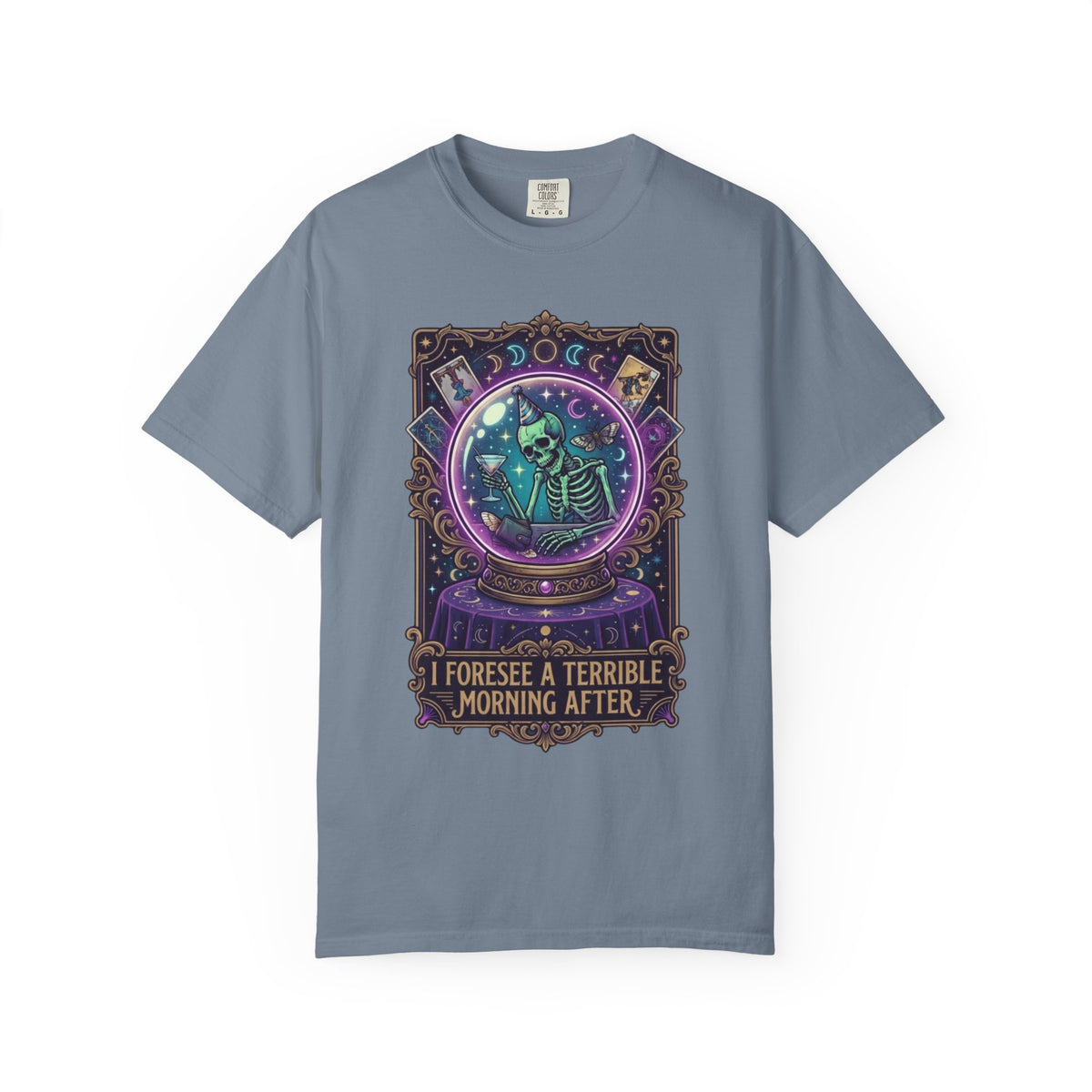 "I Foresee A Terrible Morning After" Unisex Garment-Dyed Tee