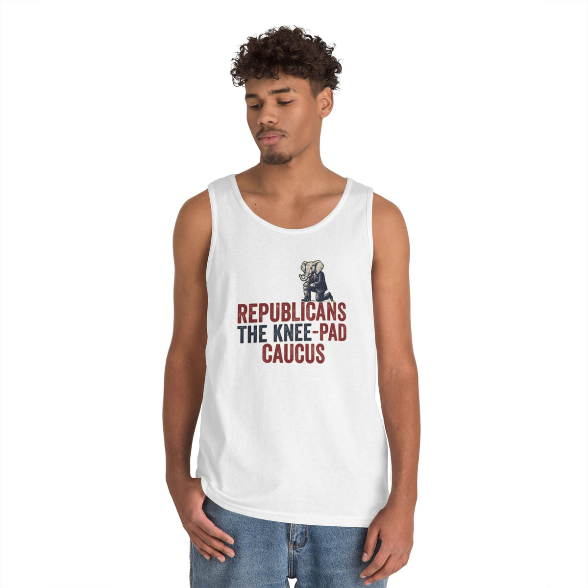 Color: White | The Knee Pad Caucus Tank Top