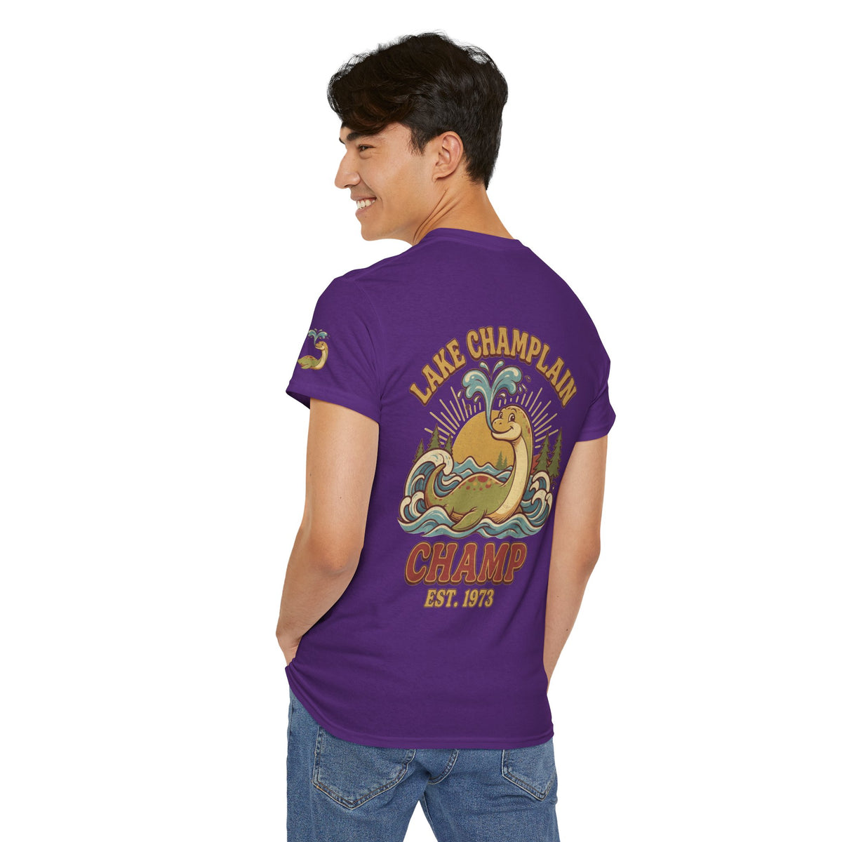 Color: Purple | Champ (Lake Champlain) Premium Graphic Tee