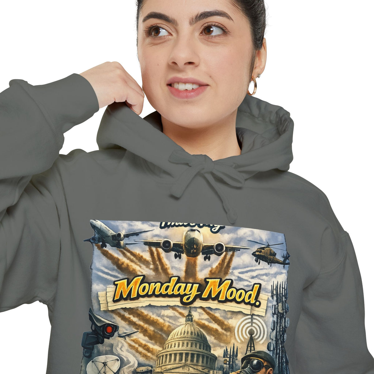 Chemtrails & Mondays: Same Energy | Garment-Dyed Hoodie — AttitudeShirts