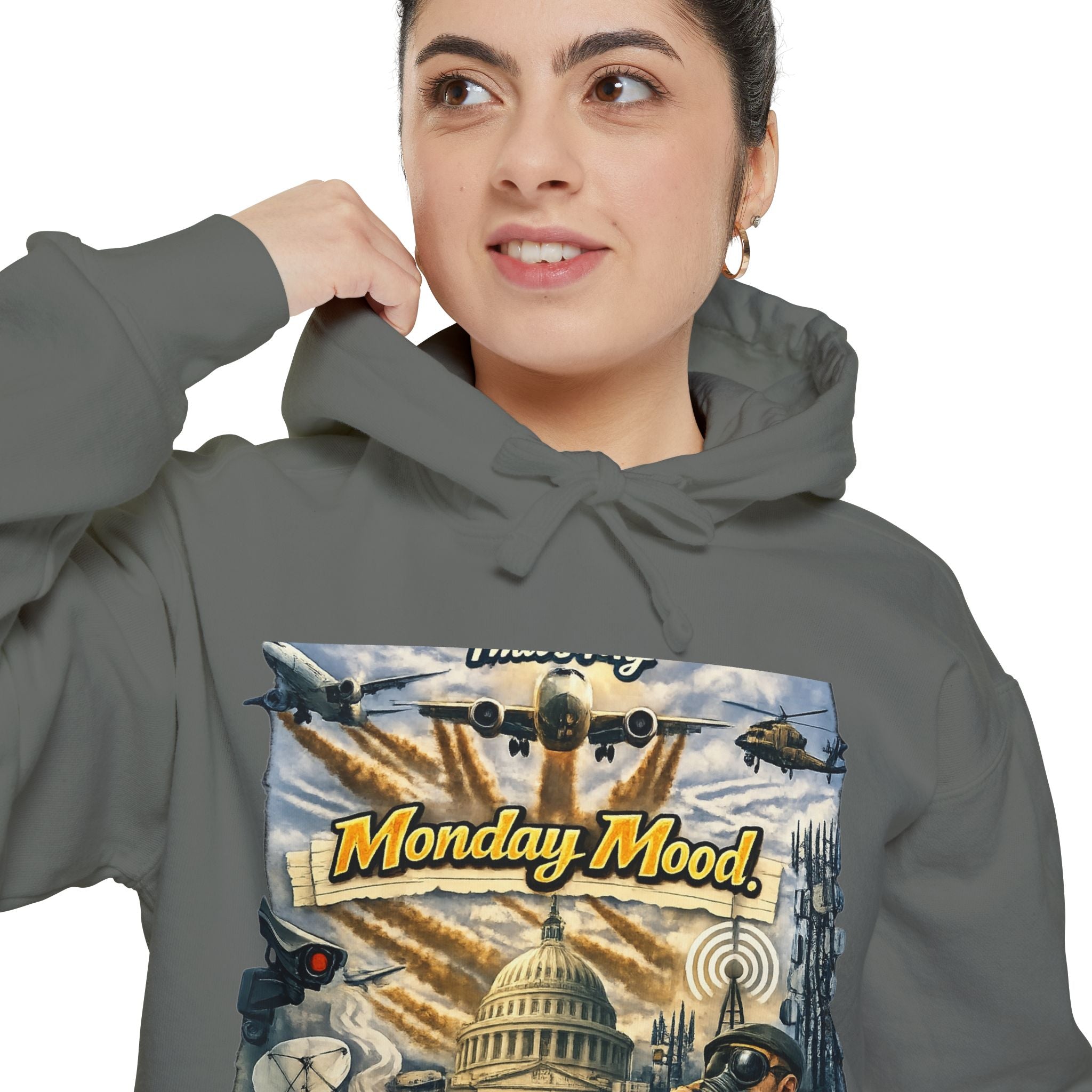 Chemtrails & Mondays: Same Energy | Garment-Dyed Hoodie — AttitudeShirts
