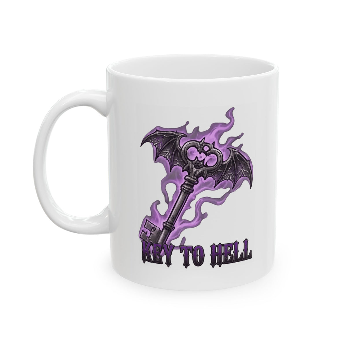 "Skeleton Key" White Ceramic Mug