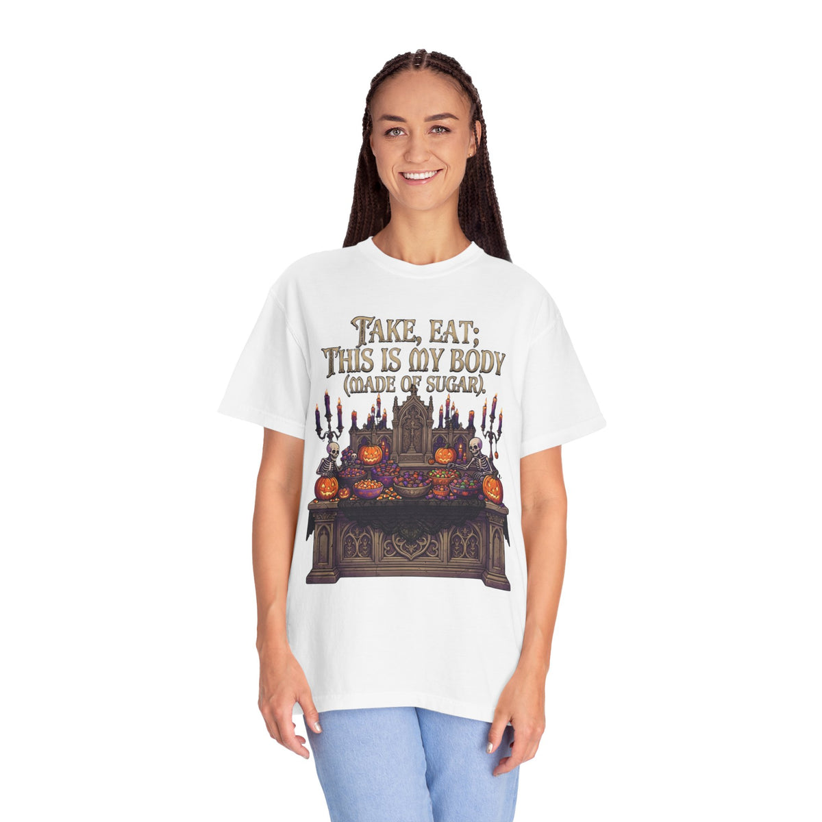 Color: White | This Is My Body Unisex Garment-Dyed Tee