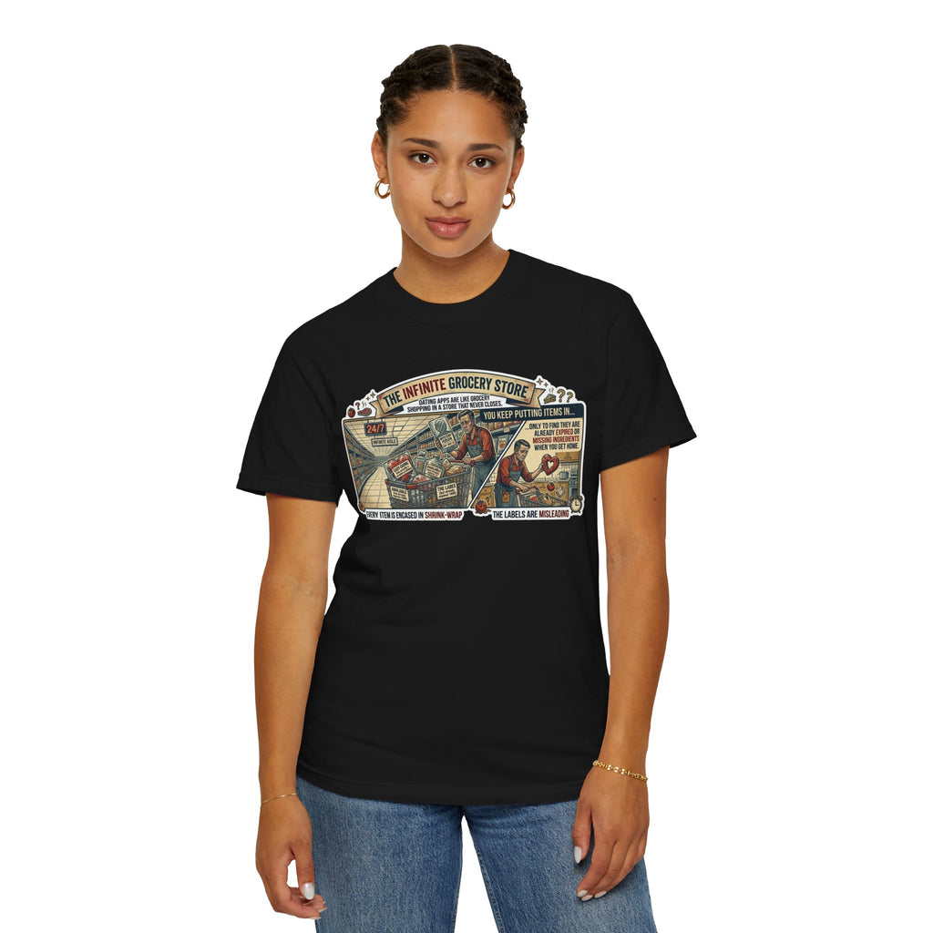 "Infinite Grocery Store" Unisex Garment-Dyed Tee