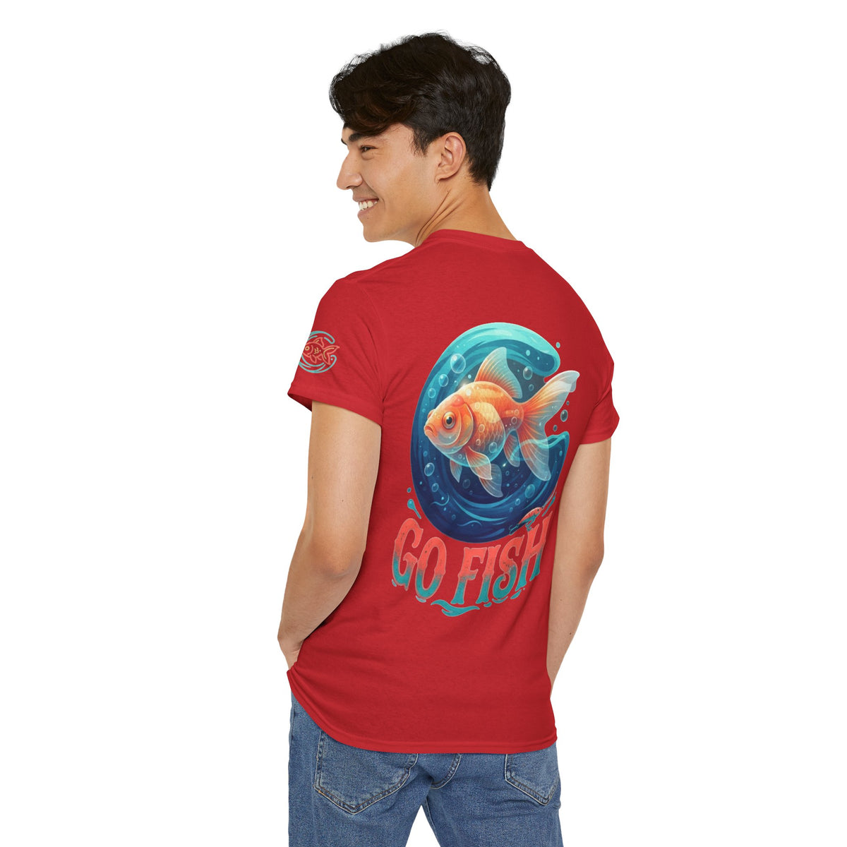 Color: Red | Go Fish Premium Graphic Tee