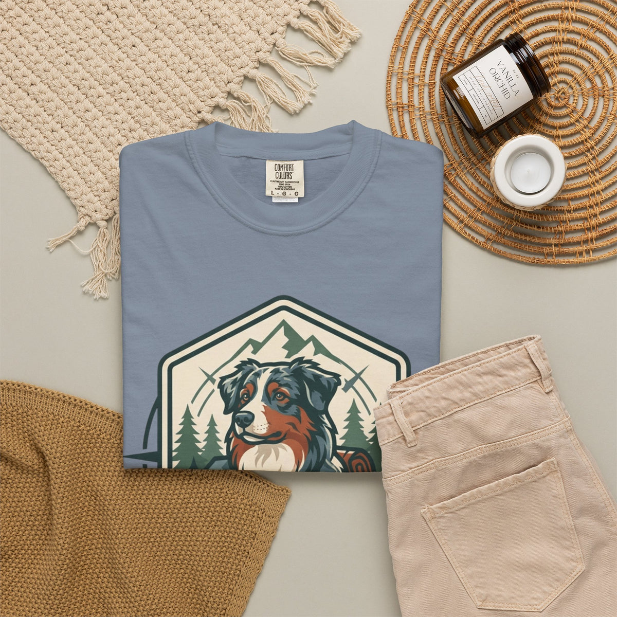 "Australian Sheperd" Unisex Garment-Dyed Tee