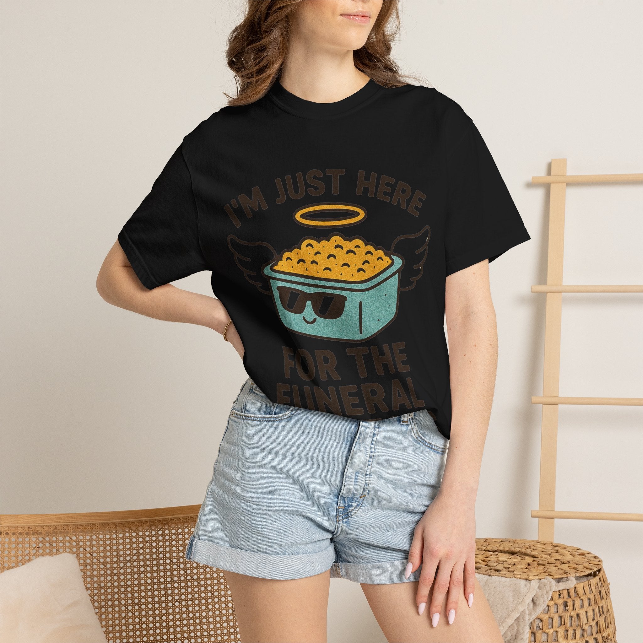 "I'm Just Here for the Funeral Potatoes"  Unisex Garment-Dyed T-shirt