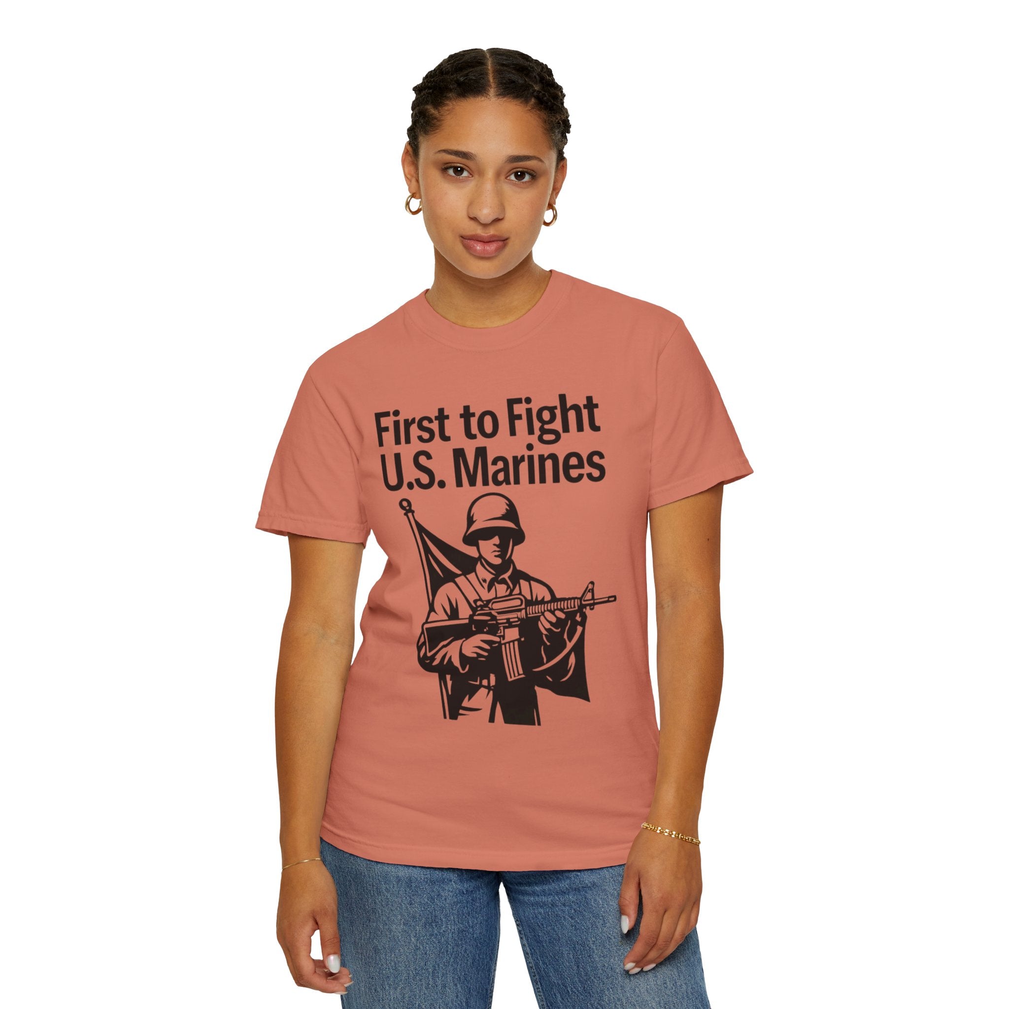 "First to Fight" Unisex Garment-Dyed T-shirt
