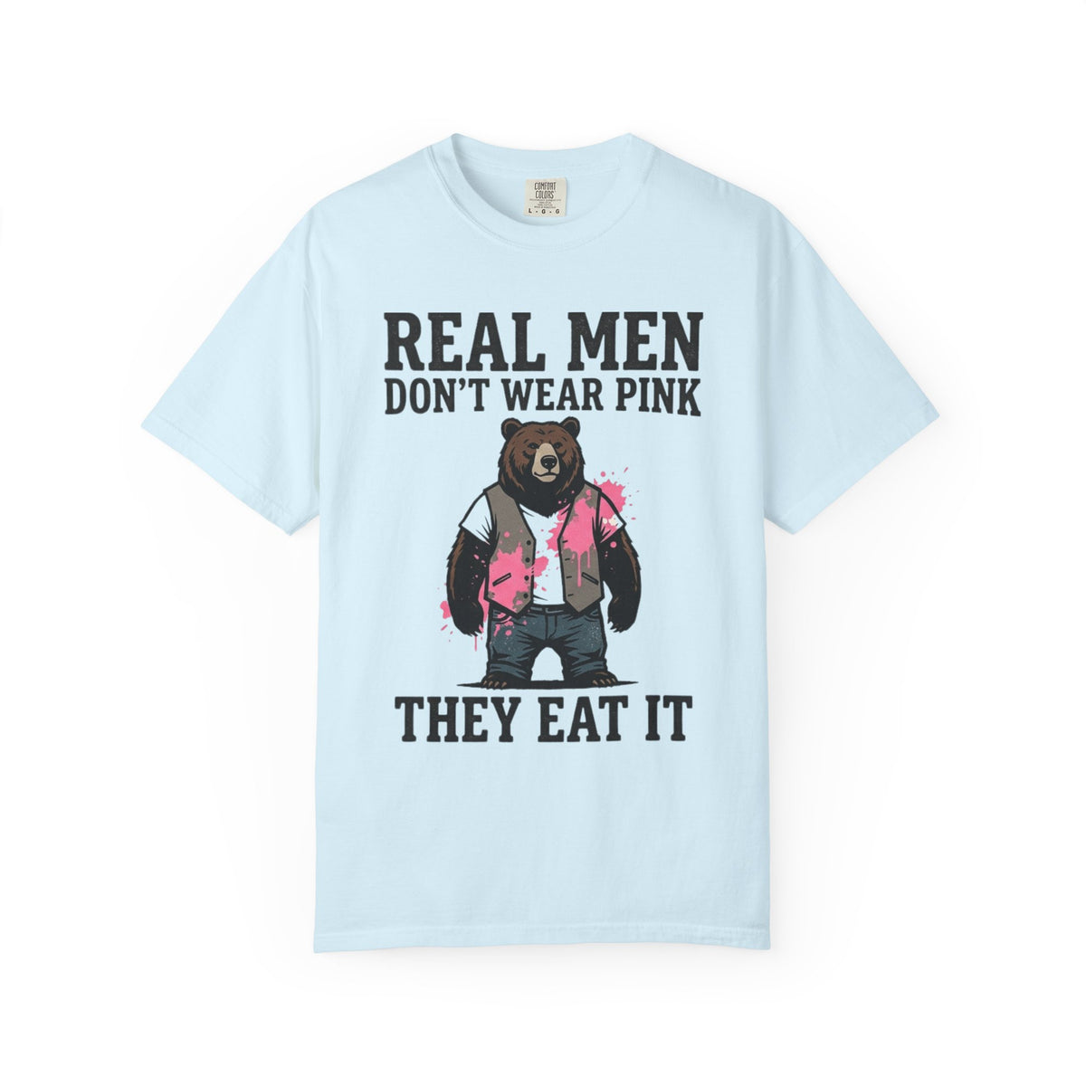 Color: Chambray | Real Men Eat Pink Unisex Garment-Dyed Tee