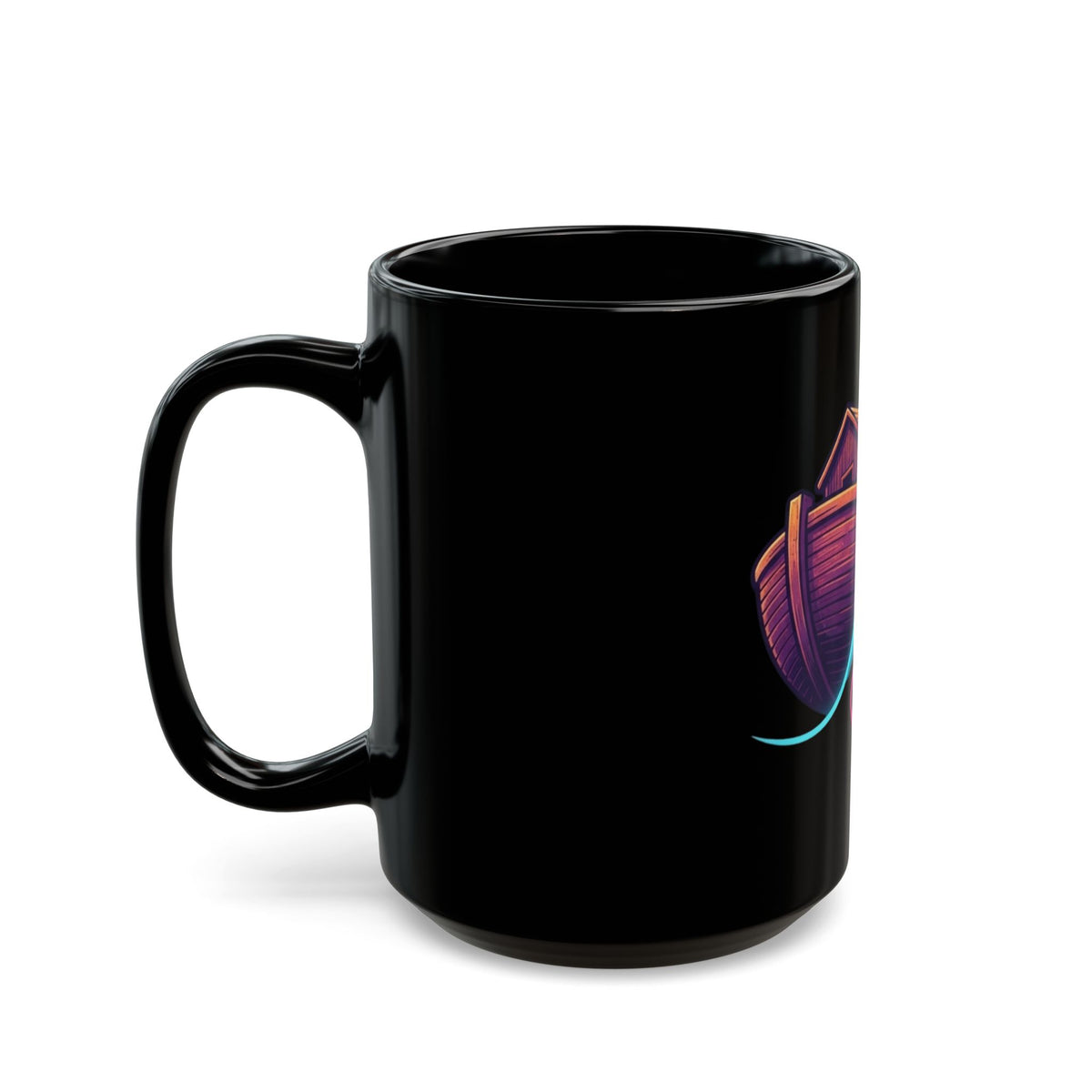 "Good Book Series Soak it Like Noah's Flood" Black Ceramic Mug — Graphic