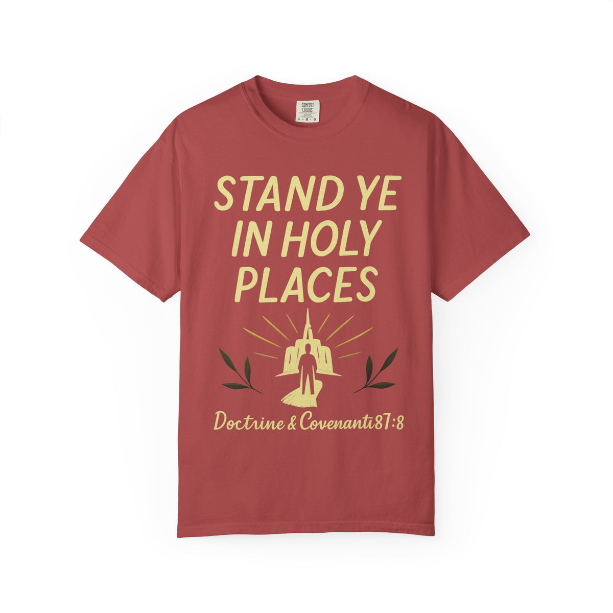 Color: Crimson | Stand in Holy Places Unisex Garment-Dyed T-shirt
