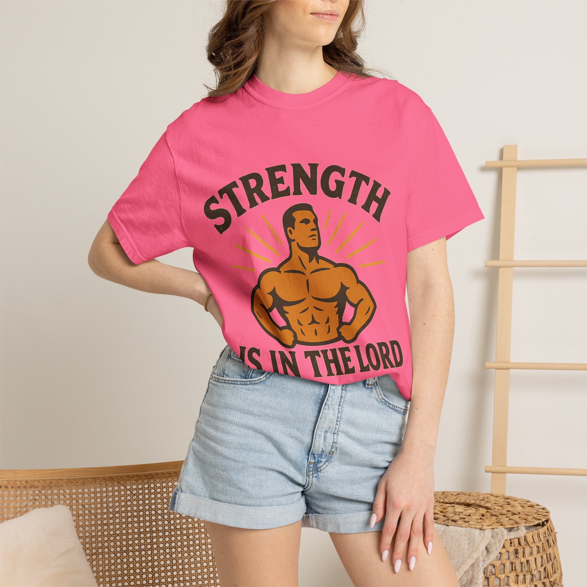 "Strength is in the Lord" Unisex Garment-Dyed T-shirt