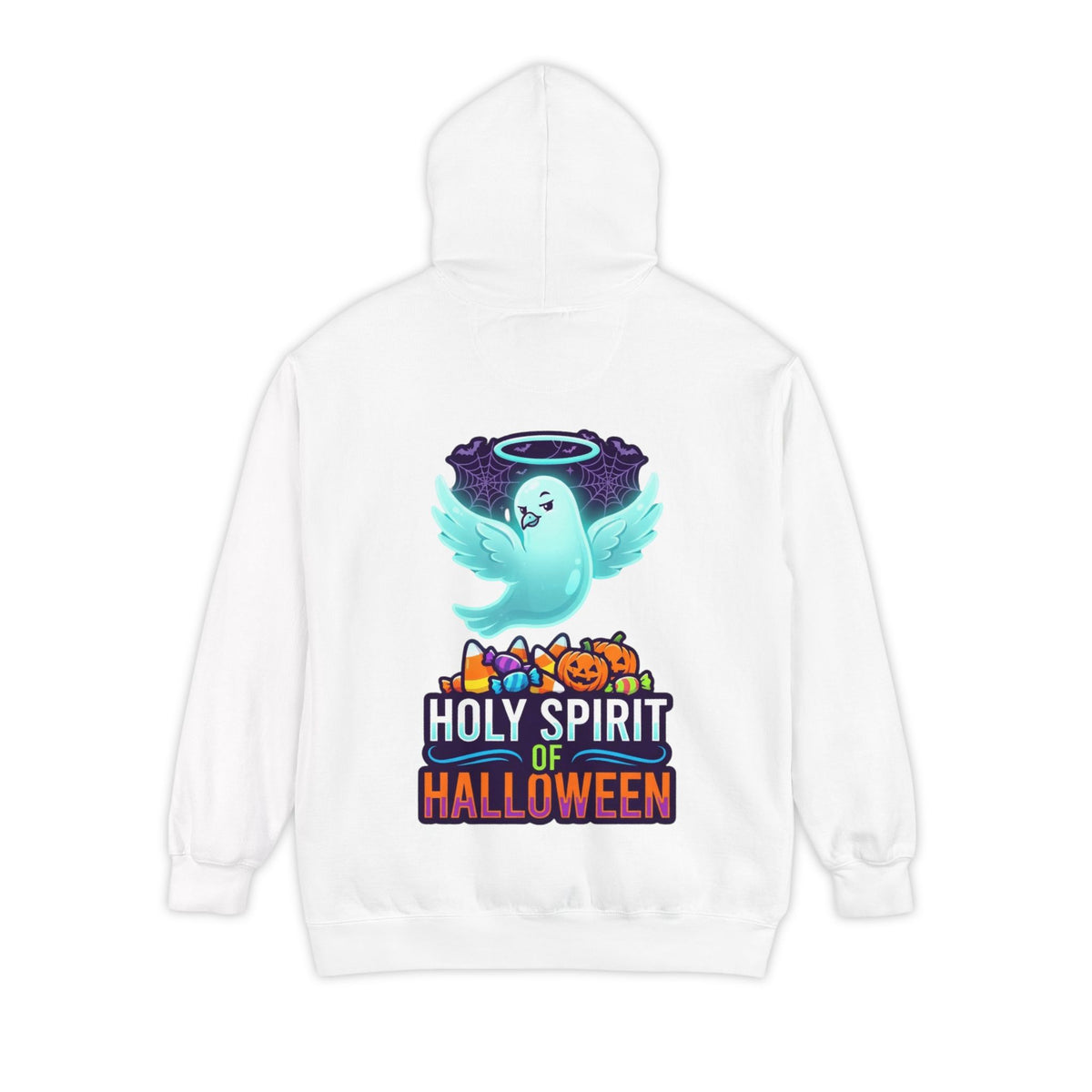 Color: White | Holy Spirit of Halloween Garment-Dyed Hoodie