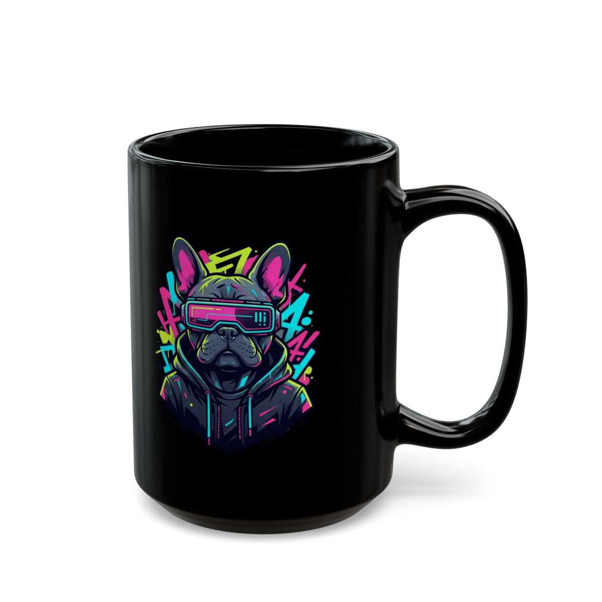 "Cool Pup" Black Ceramic Mug