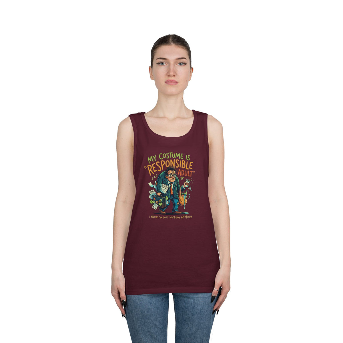 Color: Maroon | Responsible Adult Costume Tank Top