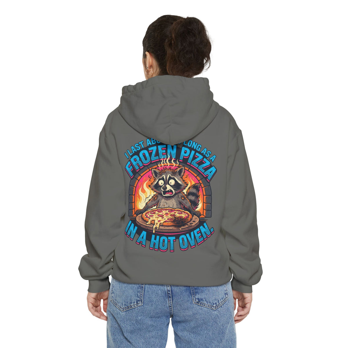 Color: Grey | Frozen Pizza in a Hot Oven Garment-Dyed Hoodie