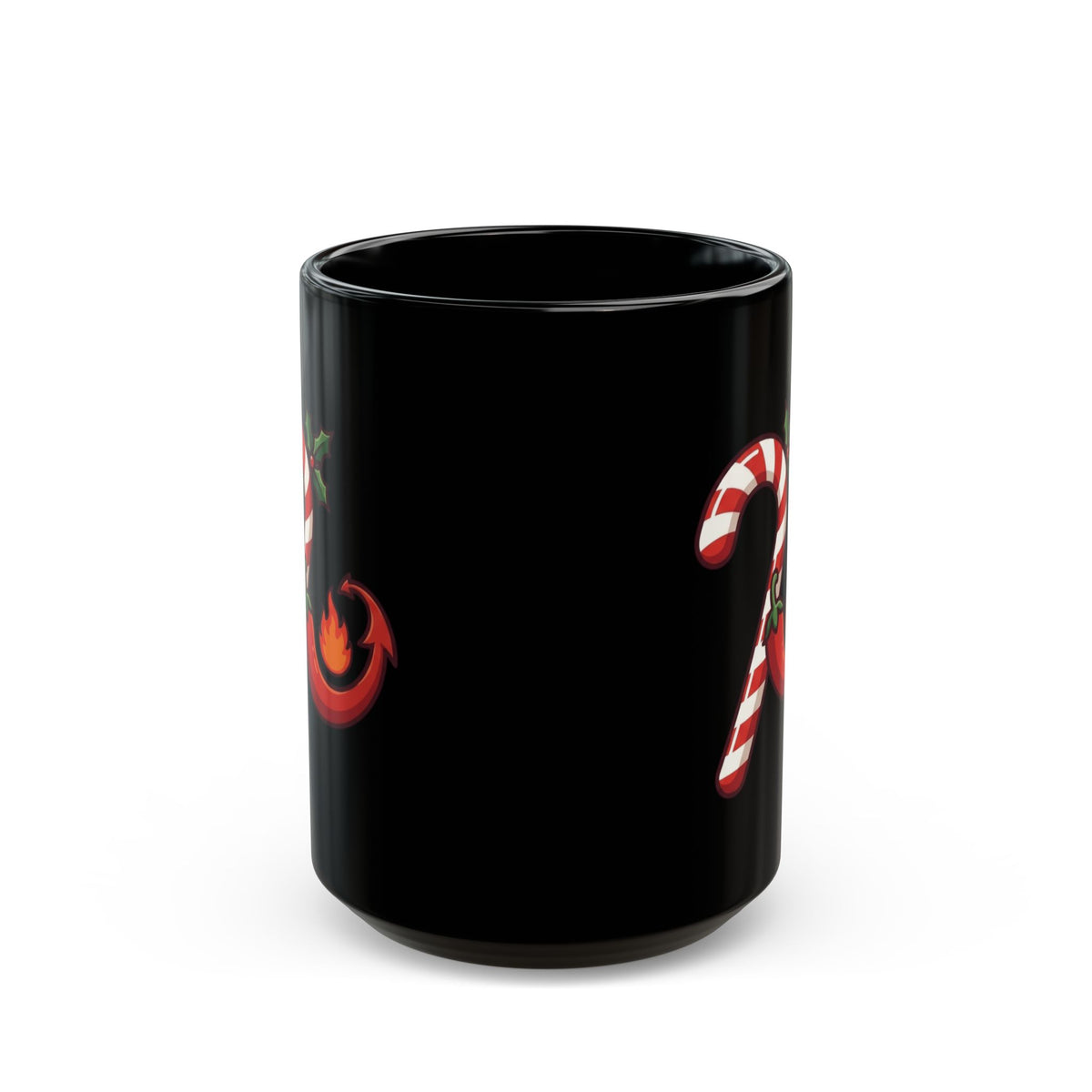"May Your Days Be Merry and Spicy" Black Ceramic Mug — Graphic