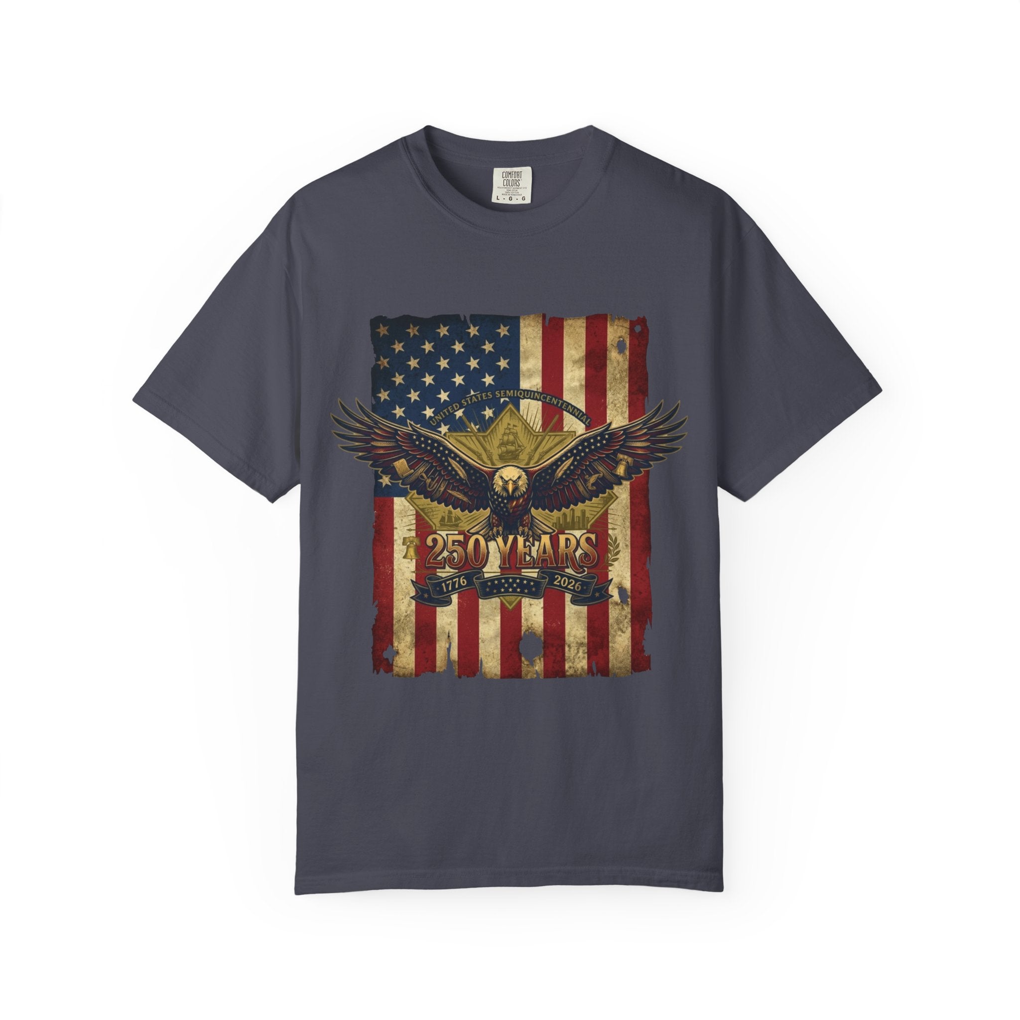"Eagle and Flag 250 Years" Unisex Garment-Dyed Tee