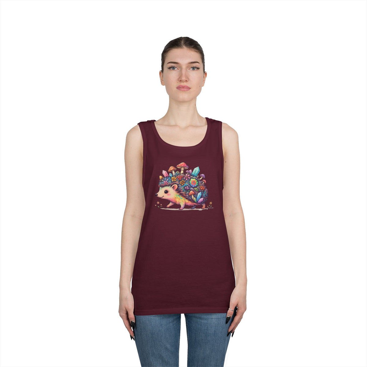 Color: Maroon | Hippy Hedgehog Tank Top
