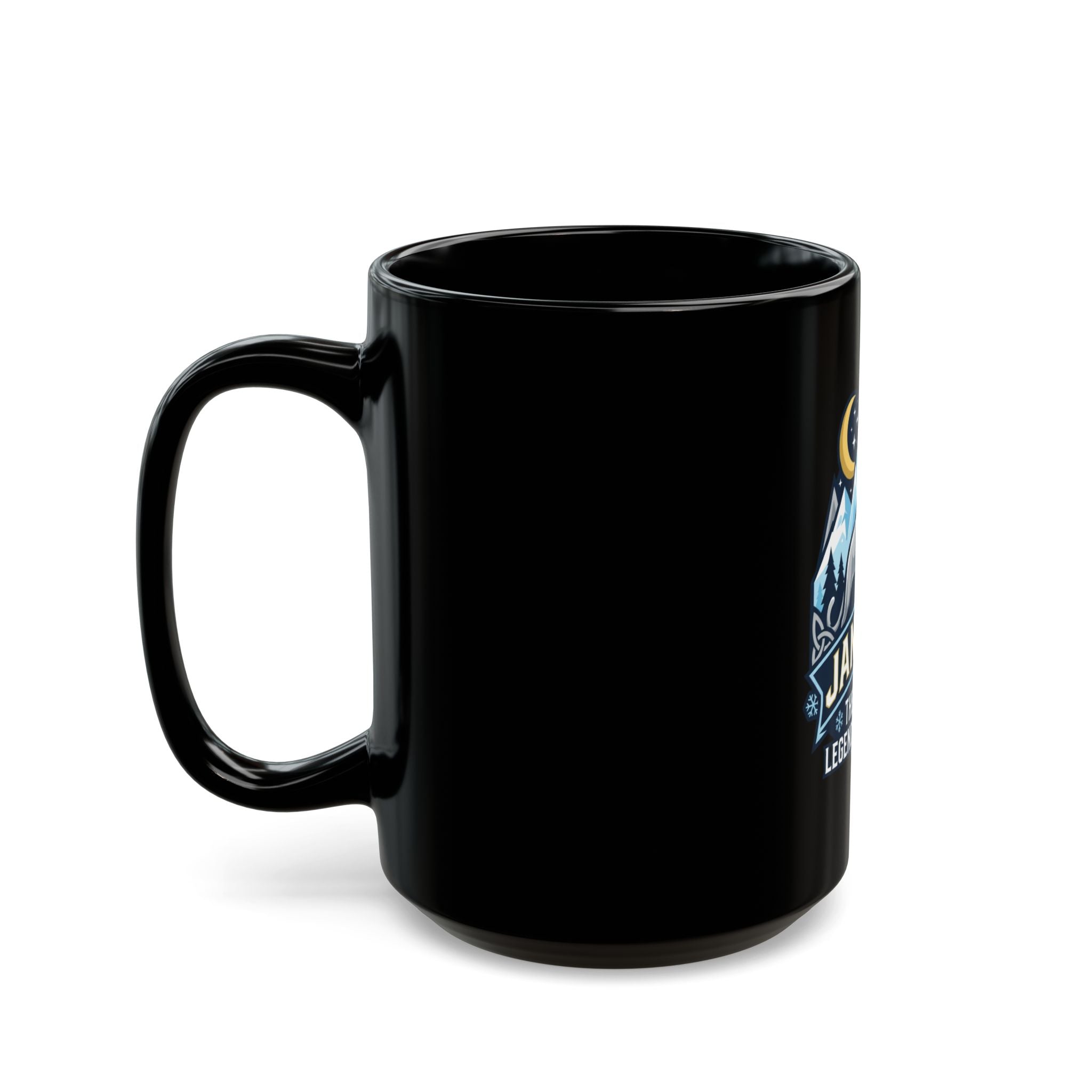 "January Legend" Black Ceramic Mug