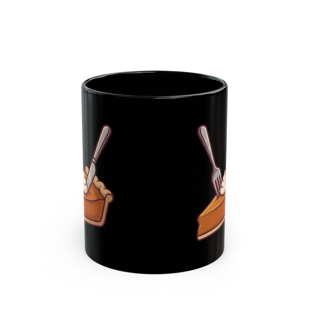 "Life Is Short - Eat" Black Ceramic Mug — Graphic