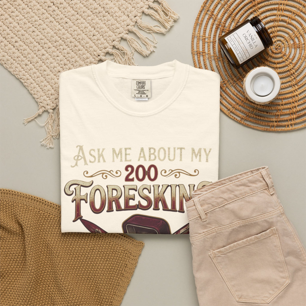 "Good Book Series 200 Foreskins" Unisex Garment-Dyed Tee