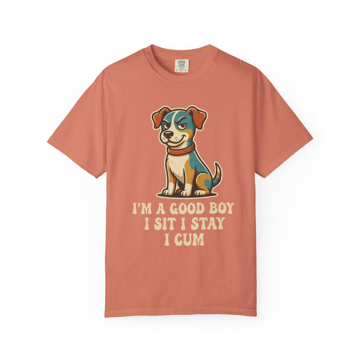 Color: Terracotta | I'm A Good Boy Unisex Garment-Dyed Tee