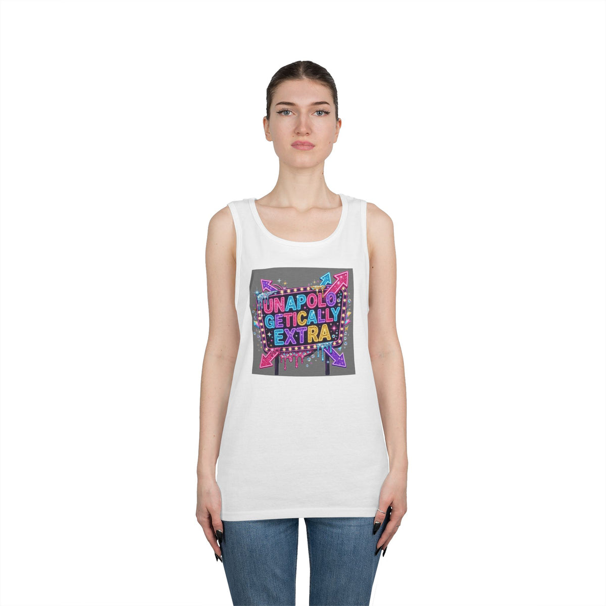 Color: White | Unapoligetically Extra Tank Top