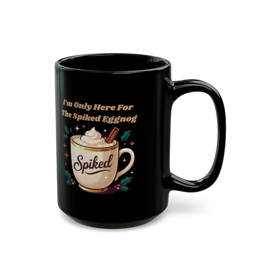 "Spiked Eggnog" Black Ceramic Mug