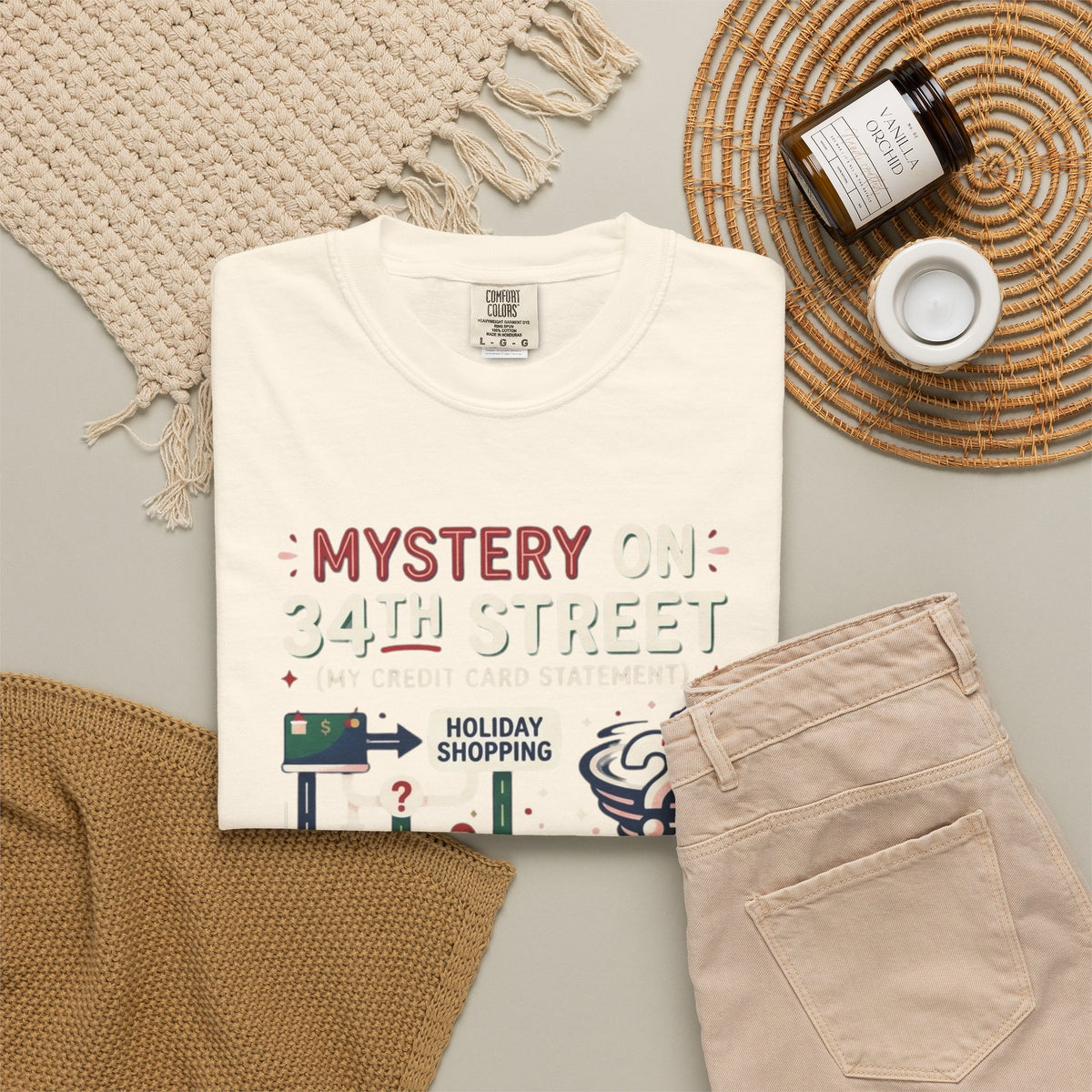 "Mystery On 34th Street" Unisex Garment-Dyed Tee
