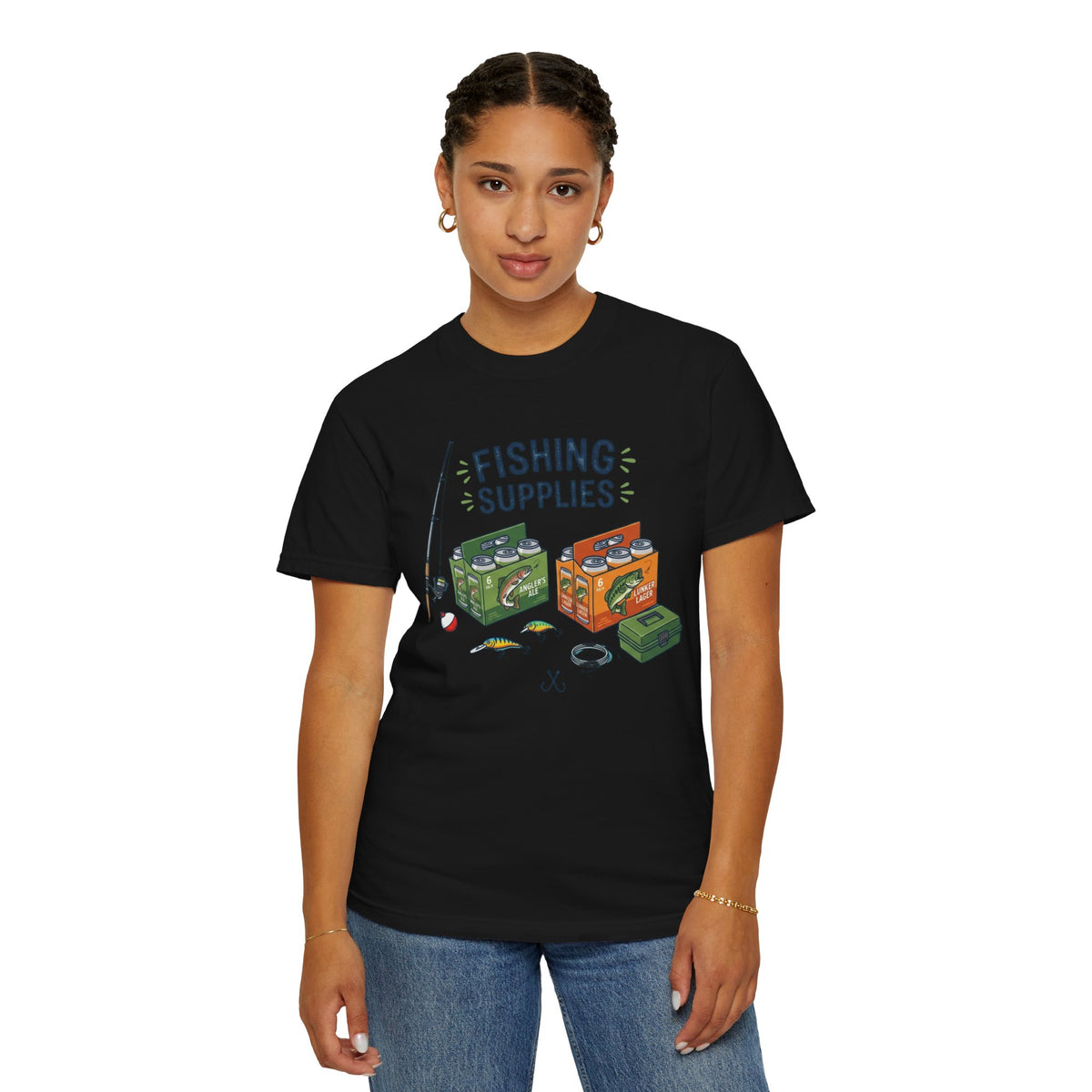 Color: Black | Fishing Supplies Unisex Garment-Dyed Tee