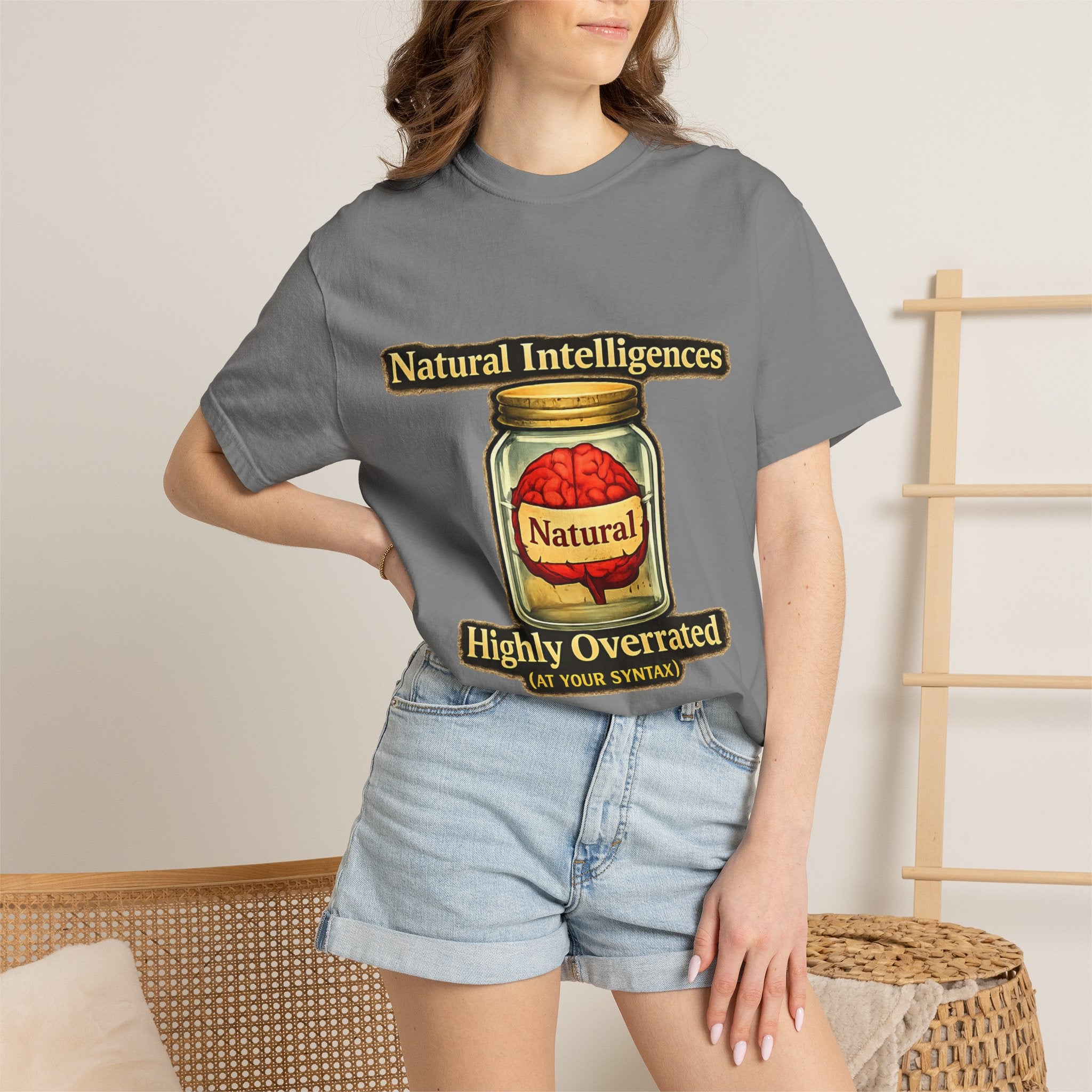 Still Running On Natural Intelligence | Garment-Dyed Tee — AttitudeShirts