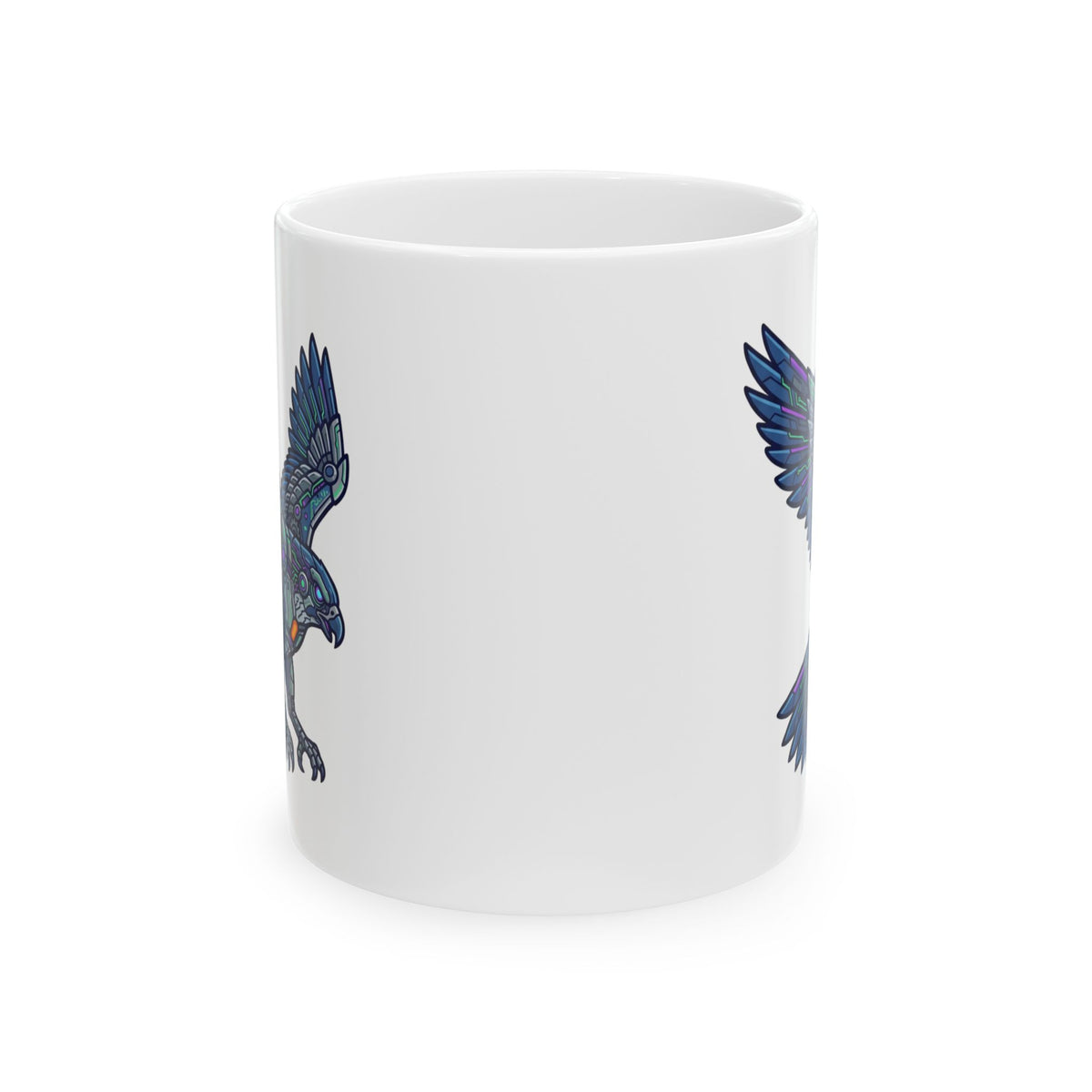 "Cyber Eagle" White Ceramic Mug