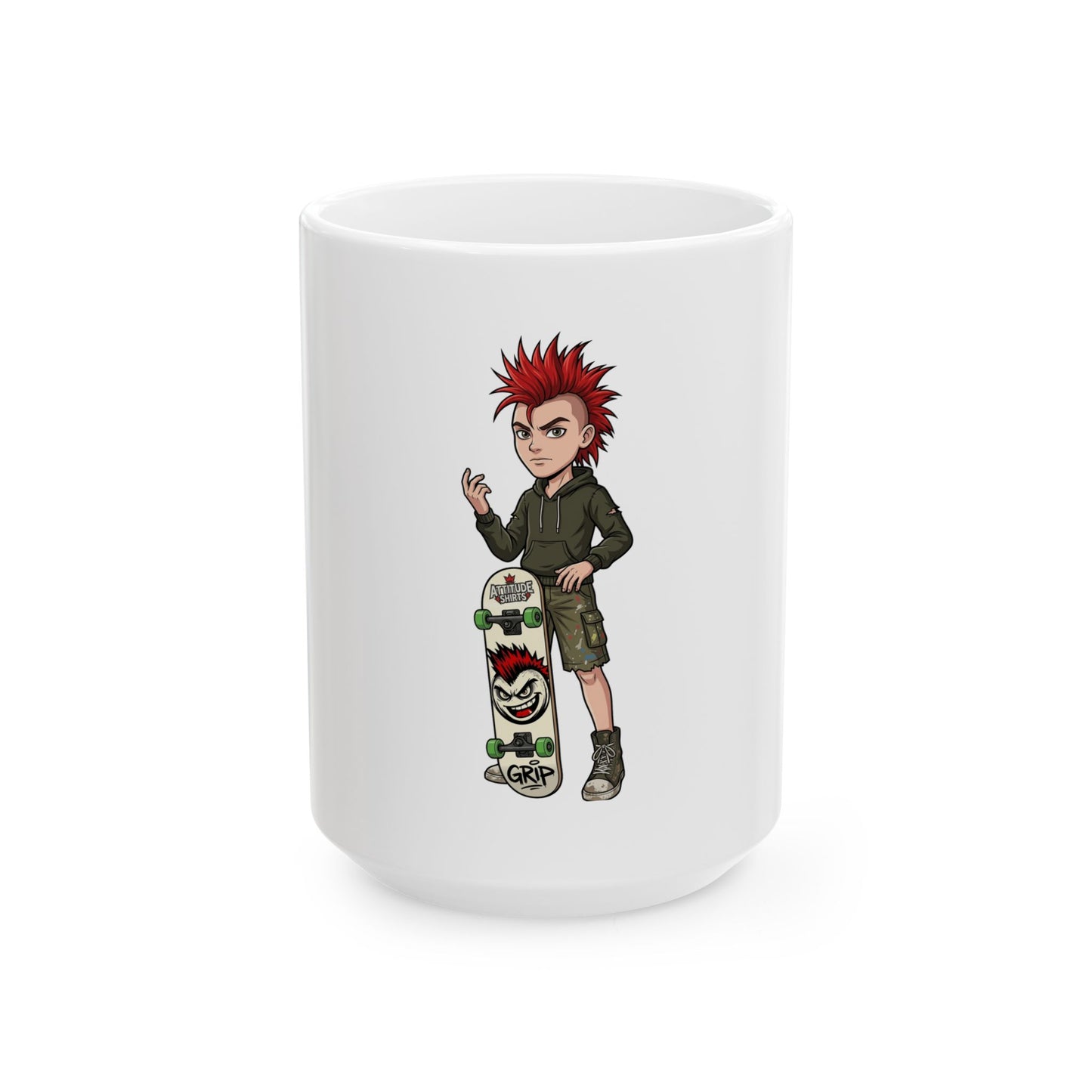 "Skater" White Ceramic Mug