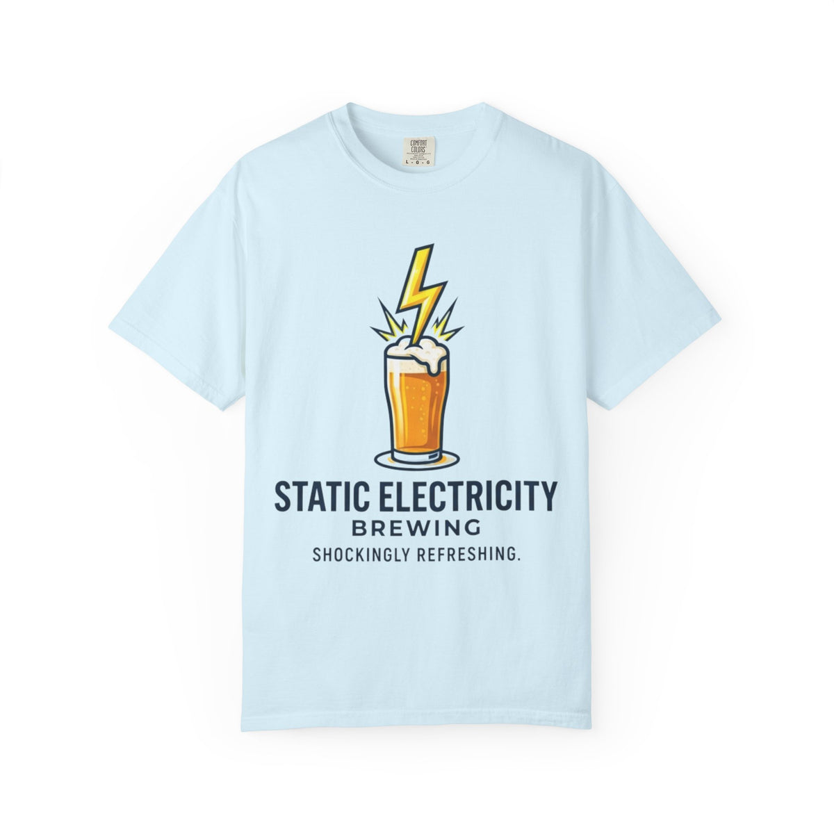 Color: Chambray | Static Electricity Brewing Unisex Garment-Dyed Tee