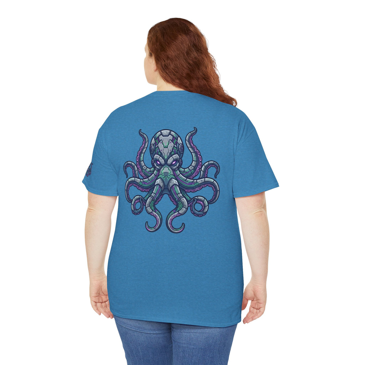 Color: Heather Sapphire | Cyber Octopus Premium Graphic Tee