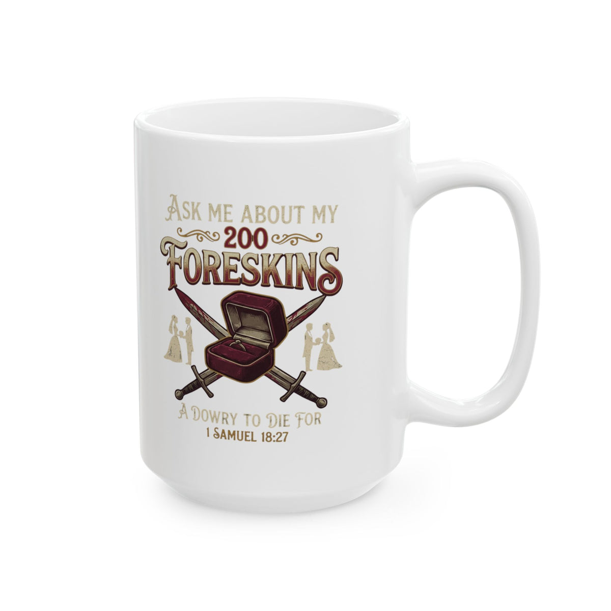 "Good Book Series 200 Foreskins" White Ceramic Mug