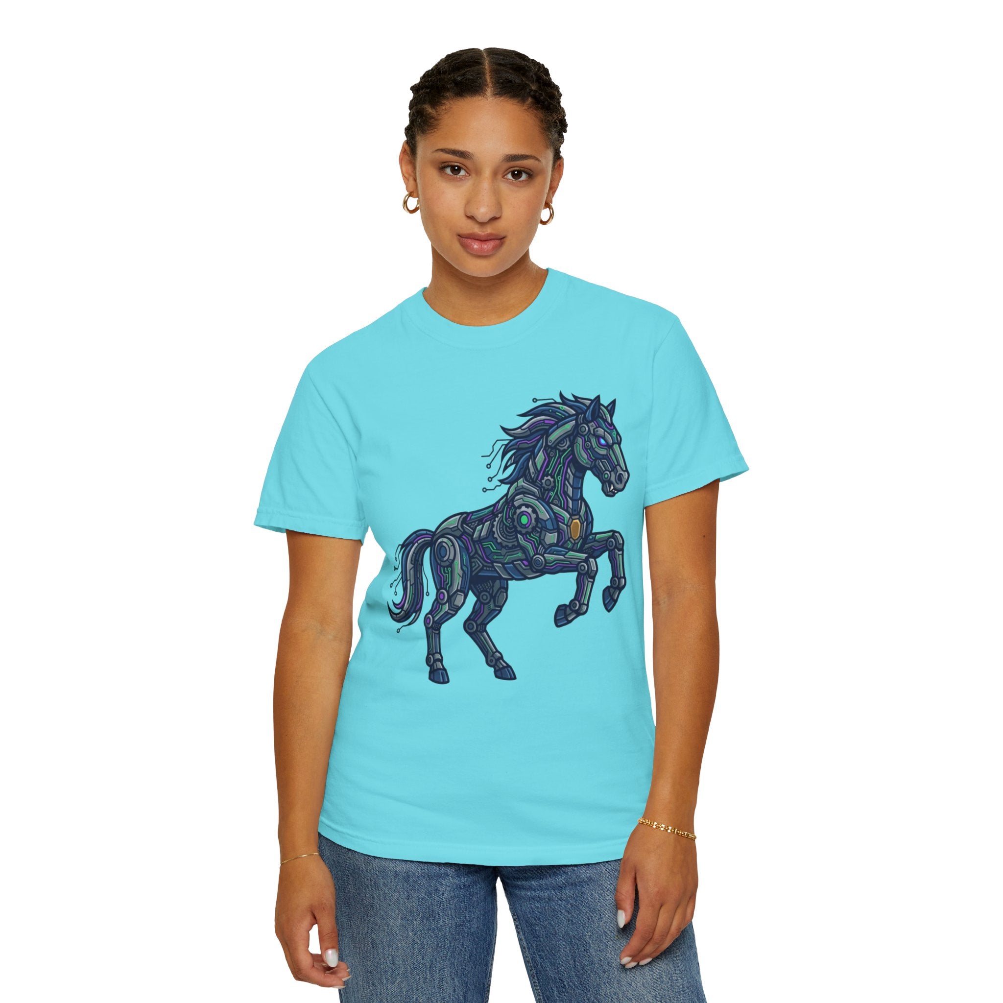 "Cyber Mustang" Unisex Garment-Dyed Tee