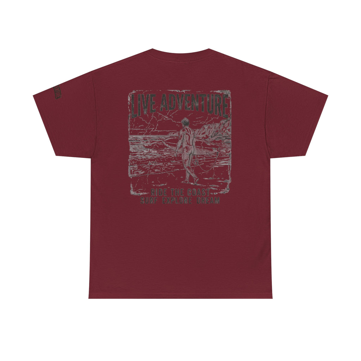 Color: Garnet | Live Adventure - Surf Premium Graphic Tee