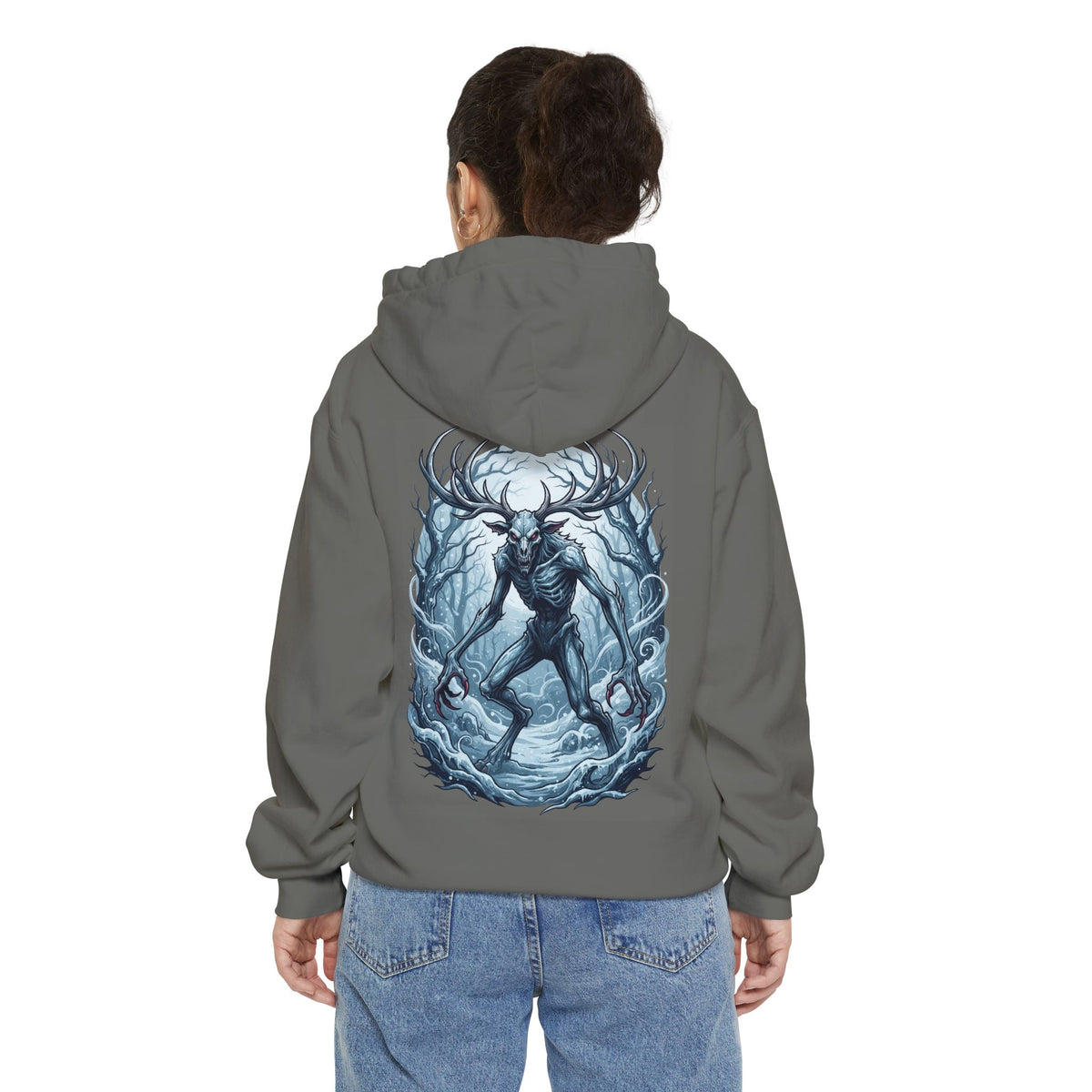 Color: Grey | Wendigo (Algonquian Folklore) Garment-Dyed Hoodie