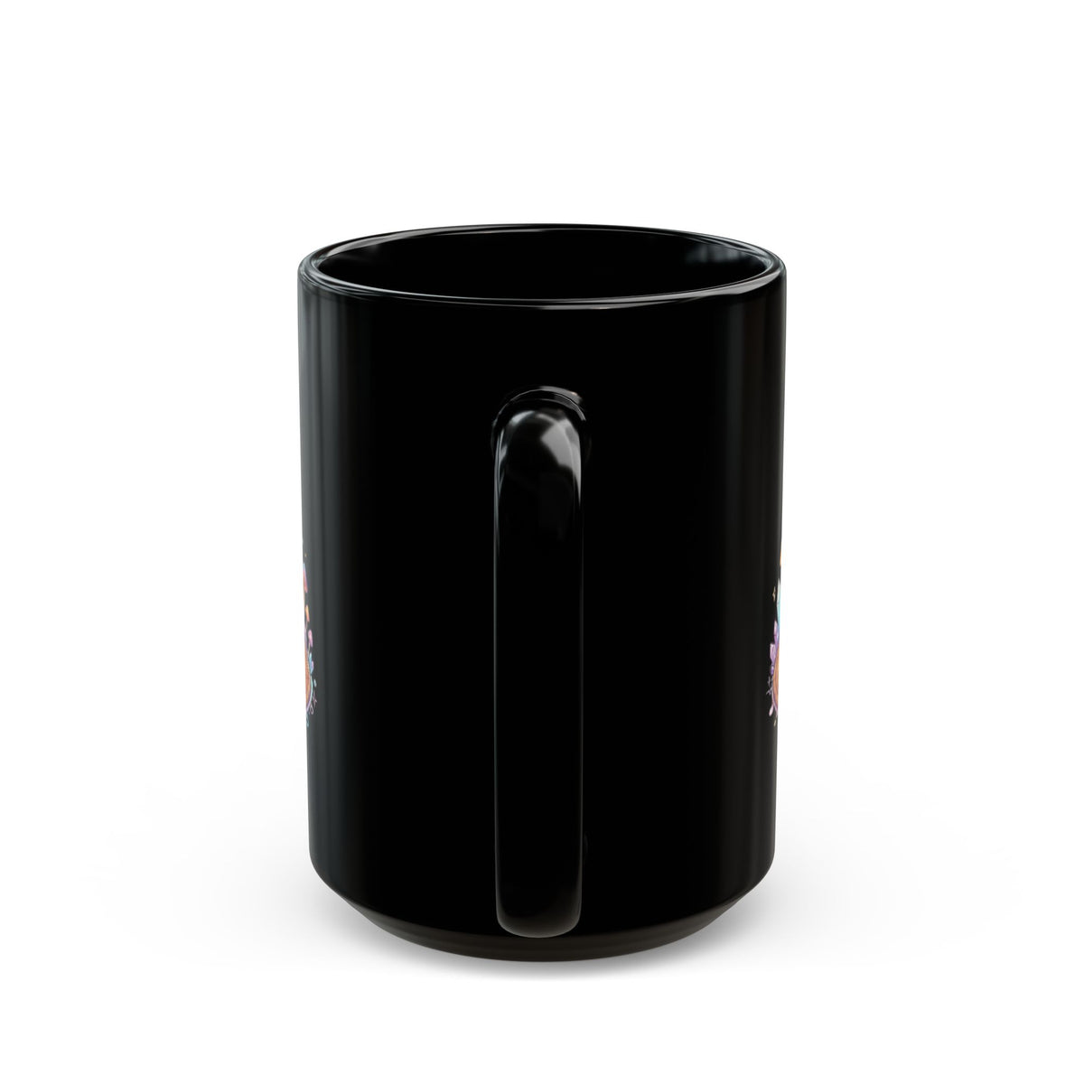"Hippy Koala" Black Ceramic Mug