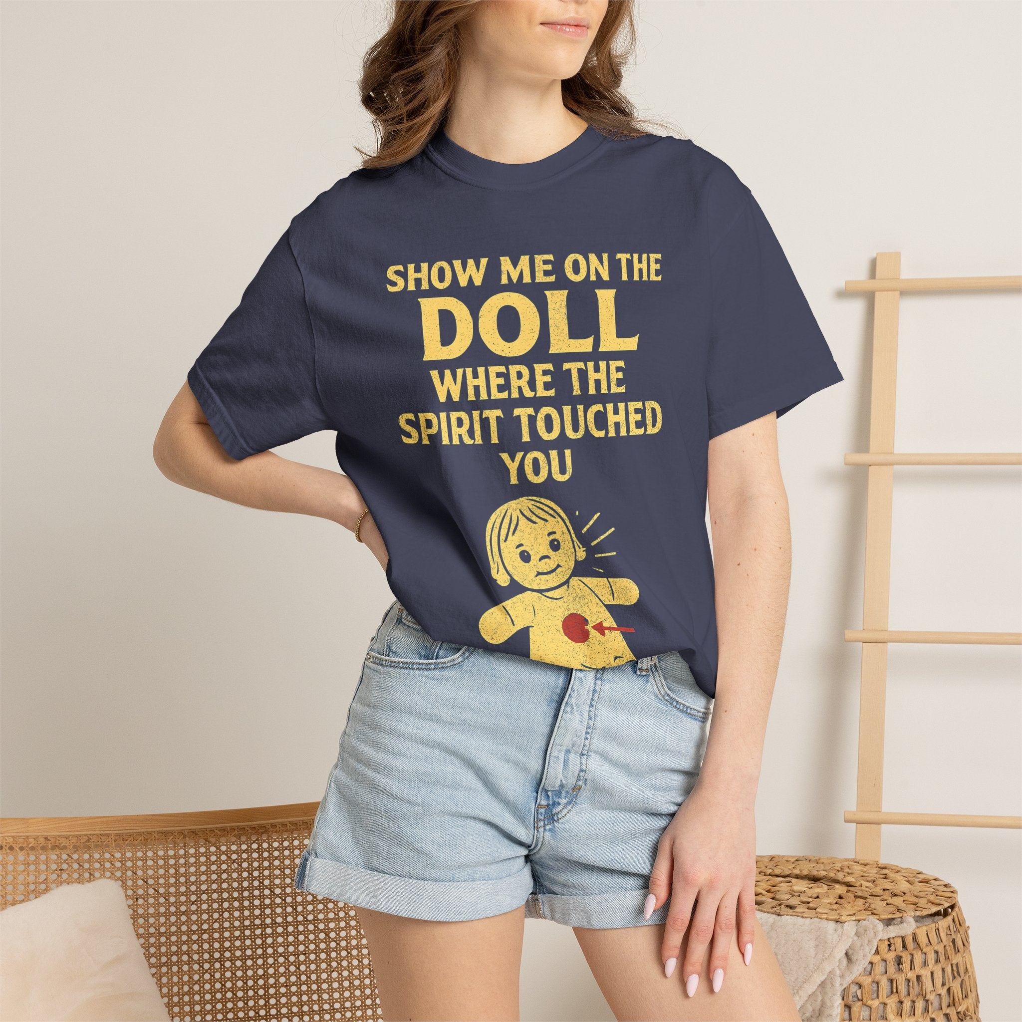 "Show Me On The Doll" Unisex Garment-Dyed T-shirt