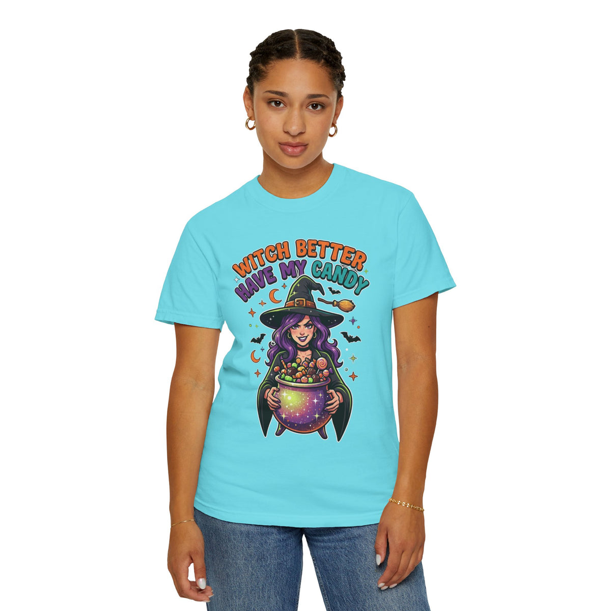 Color: Lagoon Blue | Witch Better Have My Candy Unisex Garment-Dyed Tee