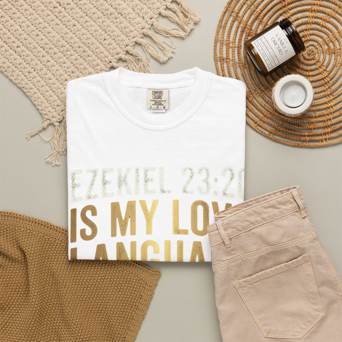 Good Book Series Ezekiel 23 20 Love Language Unisex Garment-Dyed Tee