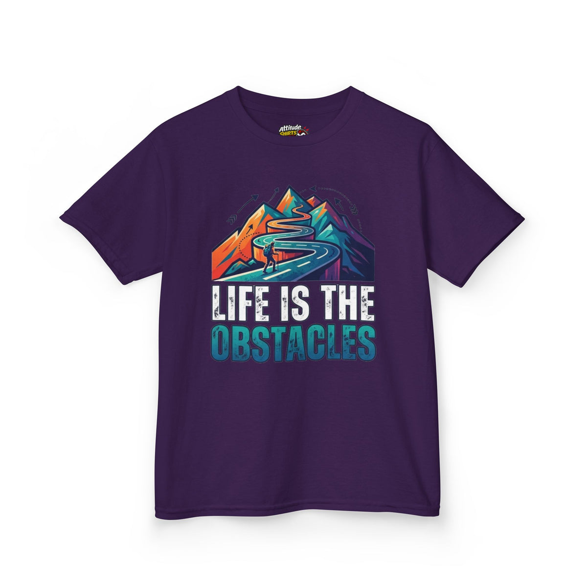 Color: Purple | Life Is The Obstacles Kids Tee