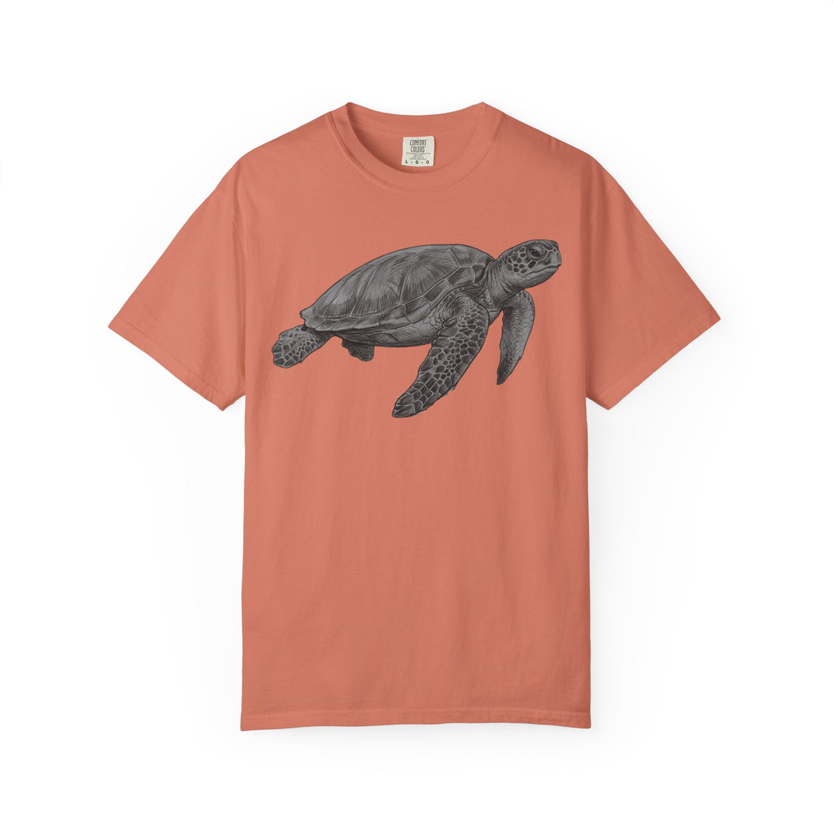 "Pencil Sketch Art Sea Turtle" Unisex Garment-Dyed Tee