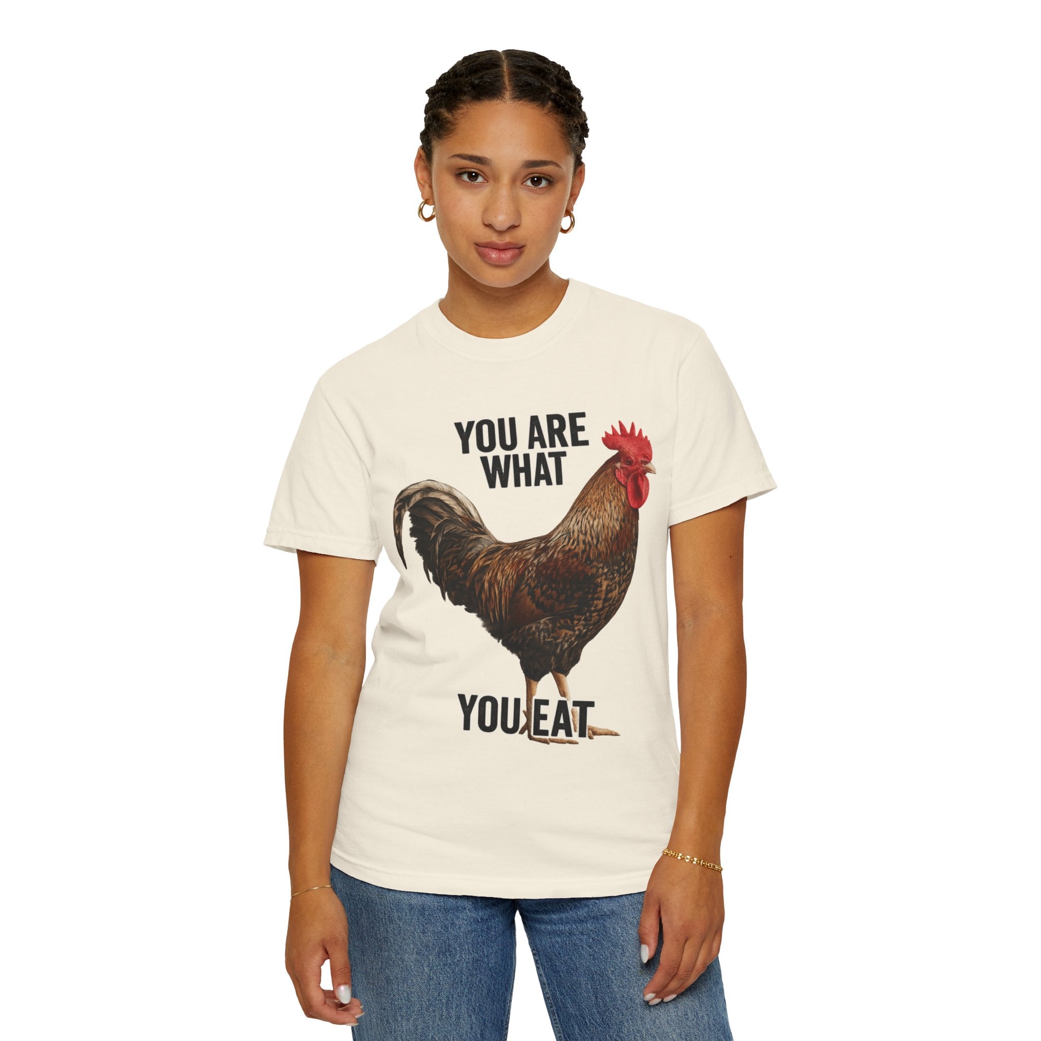 "You Are What You Eat Rooster 1" Unisex Garment-Dyed T-shirt