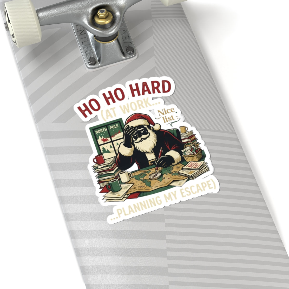 "Ho Ho Hard At Work" Sticker — Main