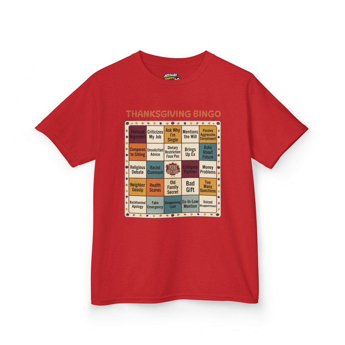Color: Red | Thankgiving Bingo Kids Tee